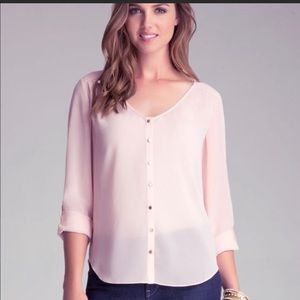 Bebe Hi-Lo long sleeve Shirt Blouse